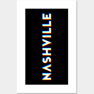 Nashville Tennessee CMYK Glitch Type Posters and Art